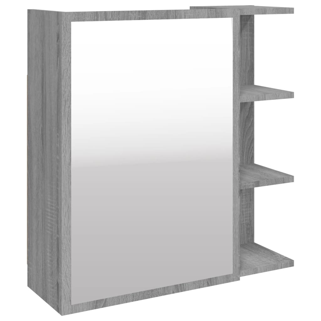 Bad-Spiegelschrank Grau Sonoma 62,5x20,5x64 cm Holzwerkstoff