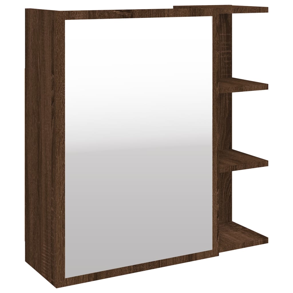 Bad-Spiegelschrank Braun Eiche 62,5x20,5x64 cm Holzwerkstoff