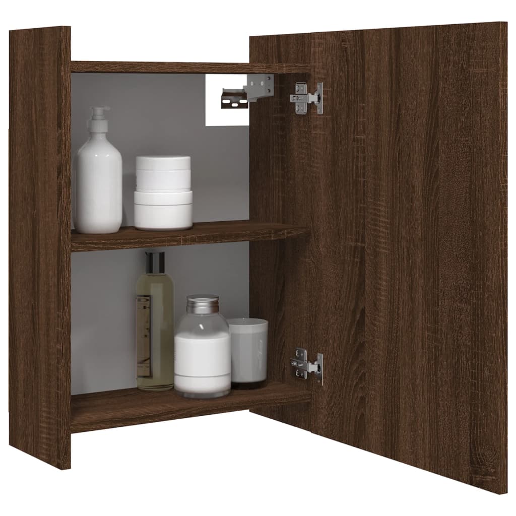 Bad-Spiegelschrank Braun Eiche 62,5x20,5x64 cm Holzwerkstoff