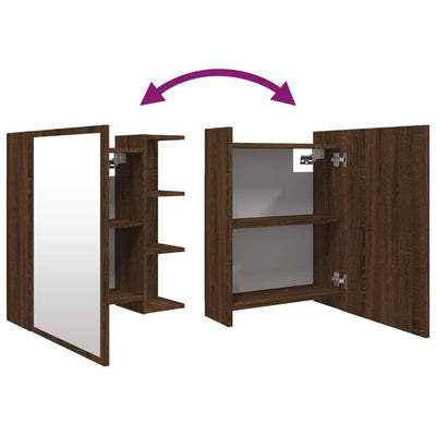 Bad-Spiegelschrank Braun Eiche 62,5x20,5x64 cm Holzwerkstoff