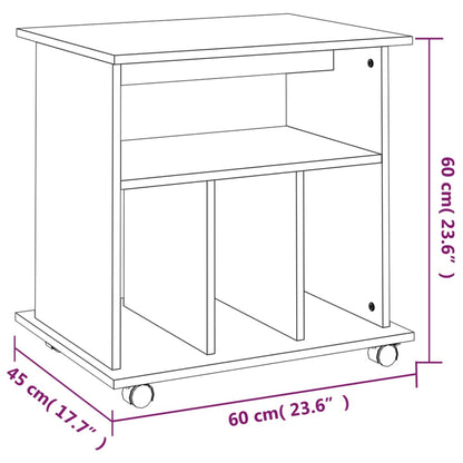 Rollschrank Grau Sonoma 60x45x60 cm Holzwerkstoff