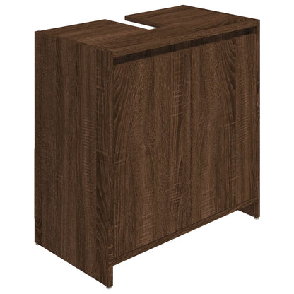 Badschrank Braun Eichen-Optik 60x33x61 cm Holzwerkstoff