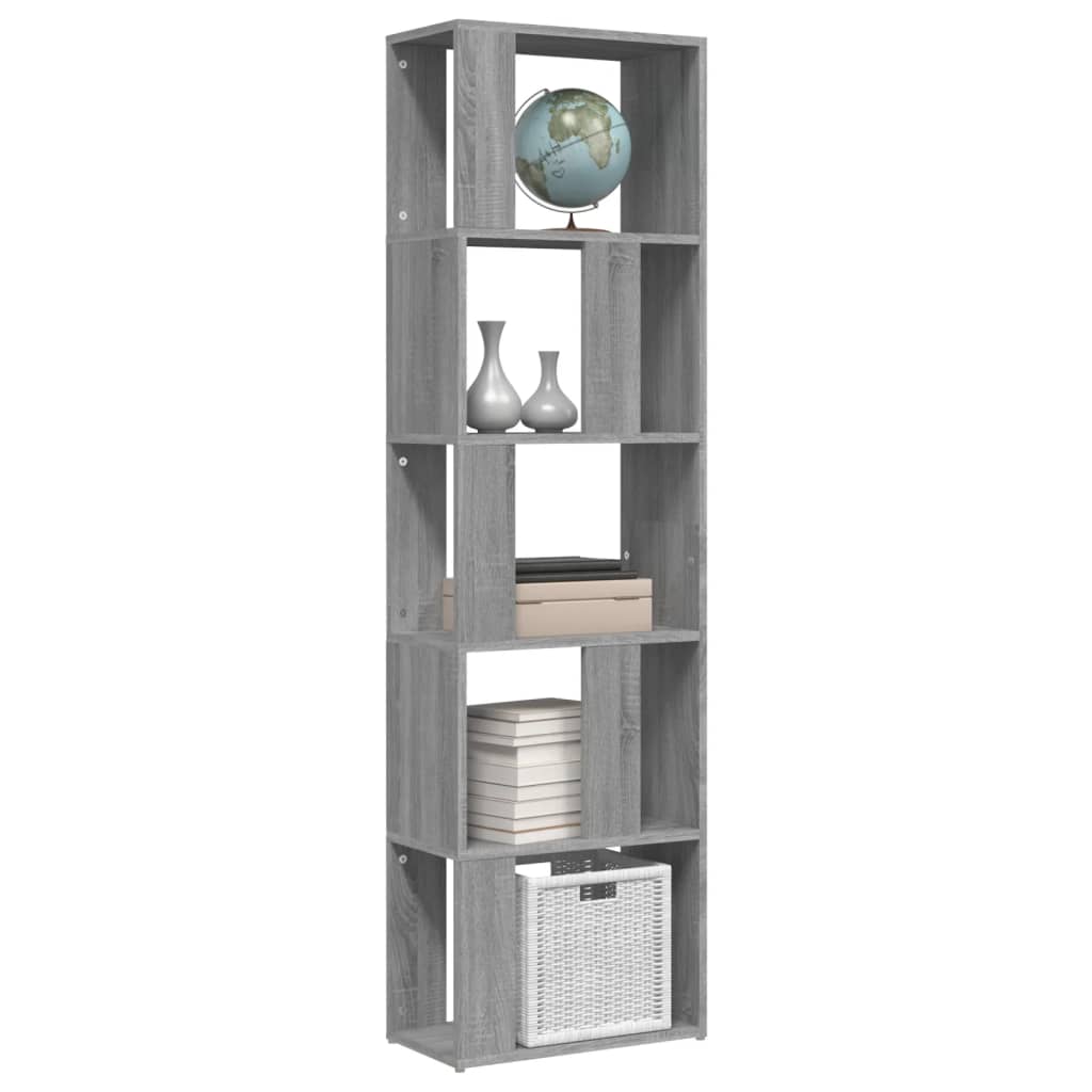 Bücherregal Grau Sonoma 45x24x160 cm Holzwerkstoff