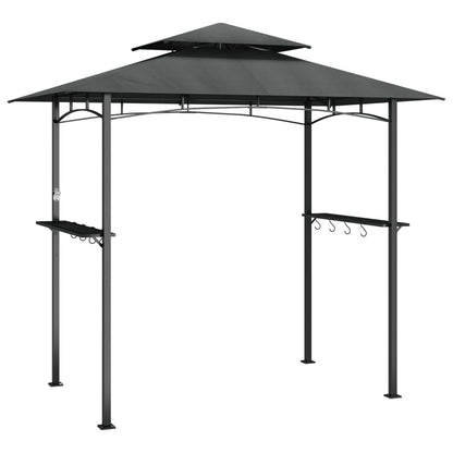 Grillpavillon mit Seitenregalen Anthrazit 240x150x243 cm Stahl