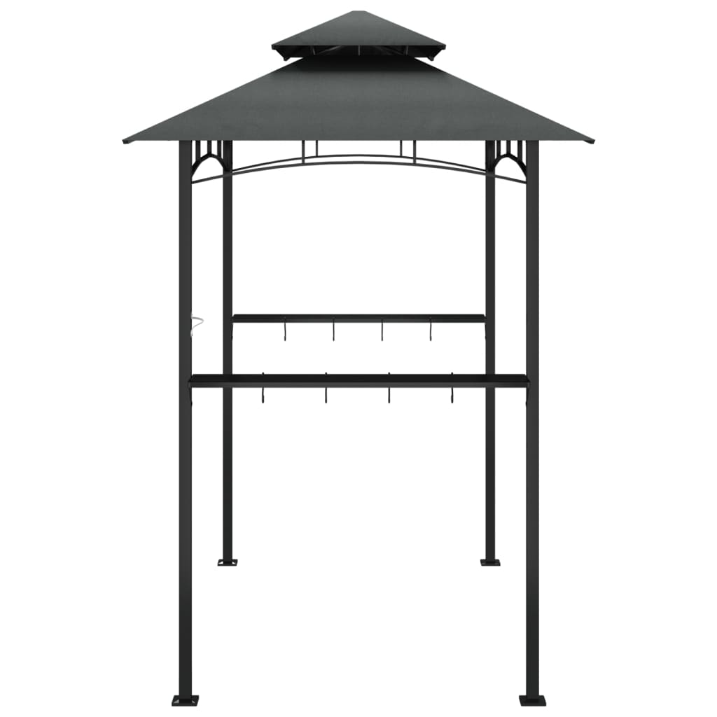 Grillpavillon mit Seitenregalen Anthrazit 240x150x243 cm Stahl