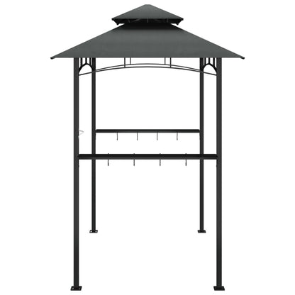 Grillpavillon mit Seitenregalen Anthrazit 240x150x243 cm Stahl