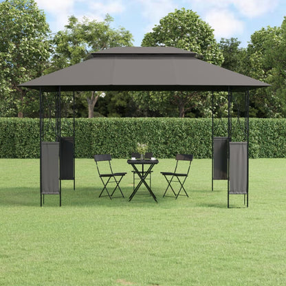 Pavillon mit Dach Anthrazit 400x300x270 cm Stahl