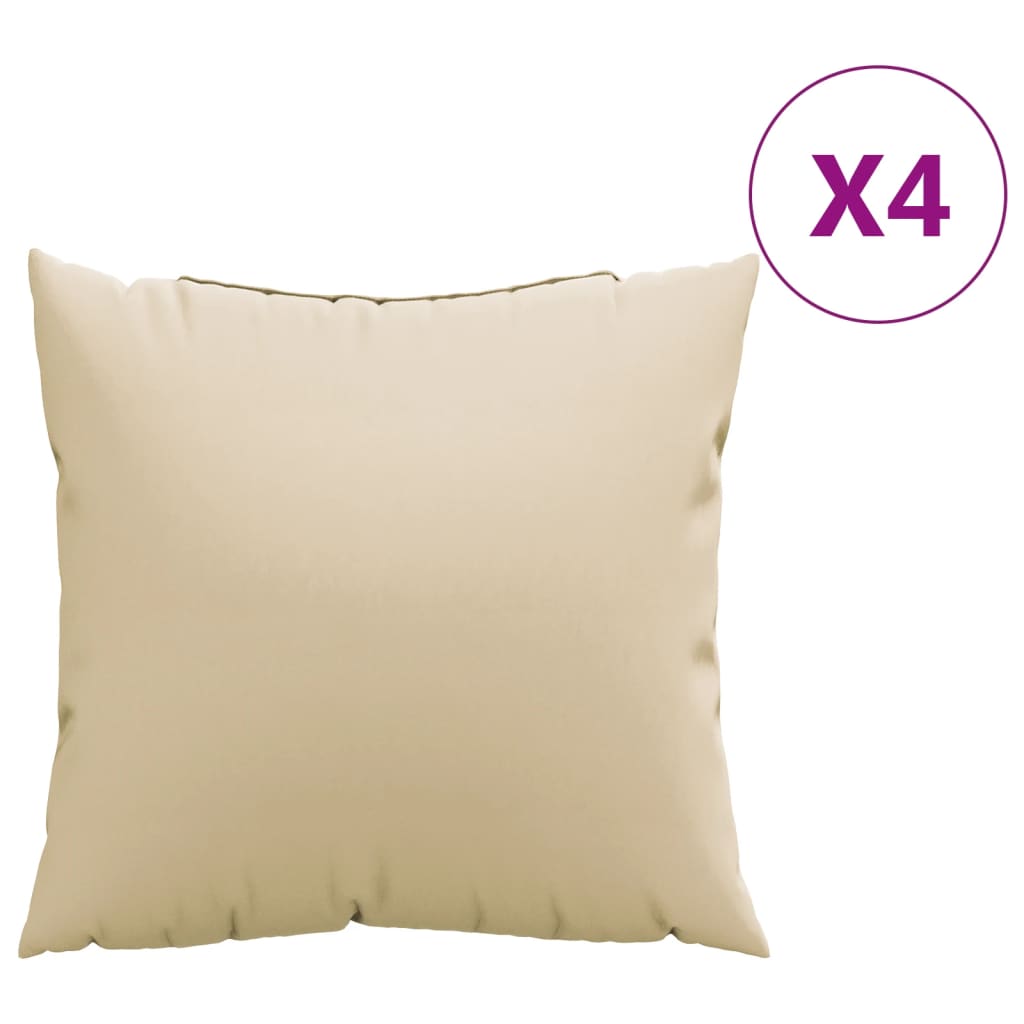 Sofakissen 4 Stk. Beige 40x40 cm Stoff