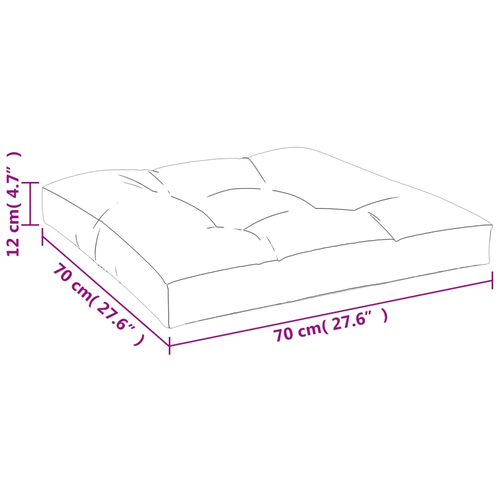 Palettenkissen Grau 70x70x12 cm Stoff