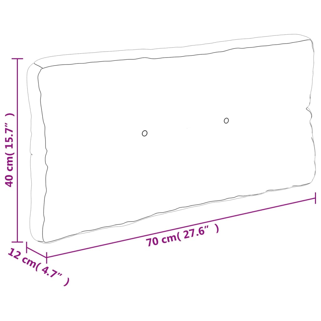 Palettenkissen Hellblau 70x40x12 cm Stoff