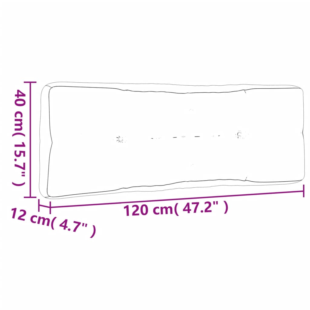 Palettenkissen Grau 120x40x12 cm Stoff