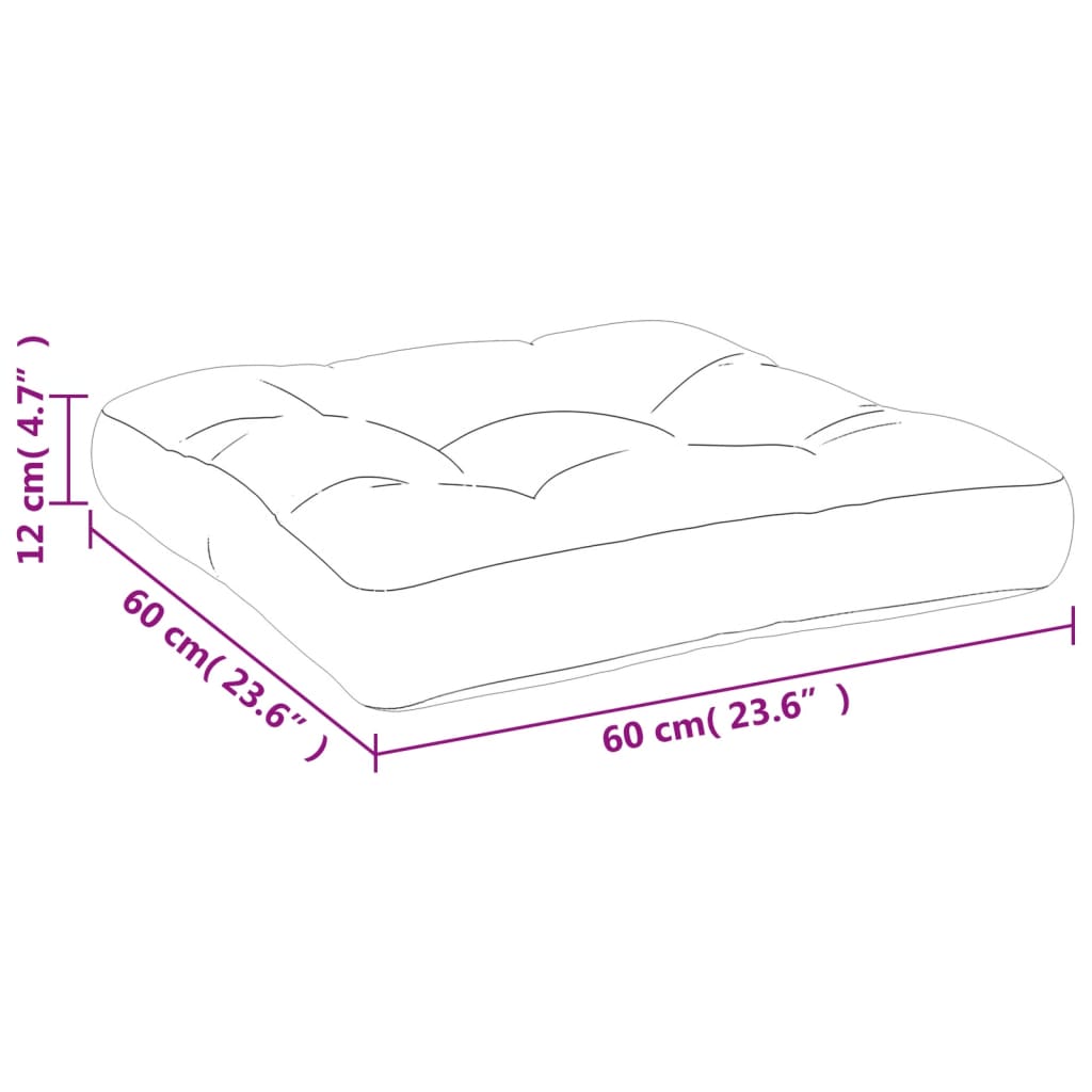 Palettenkissen 2-tlg. Creme Stoff