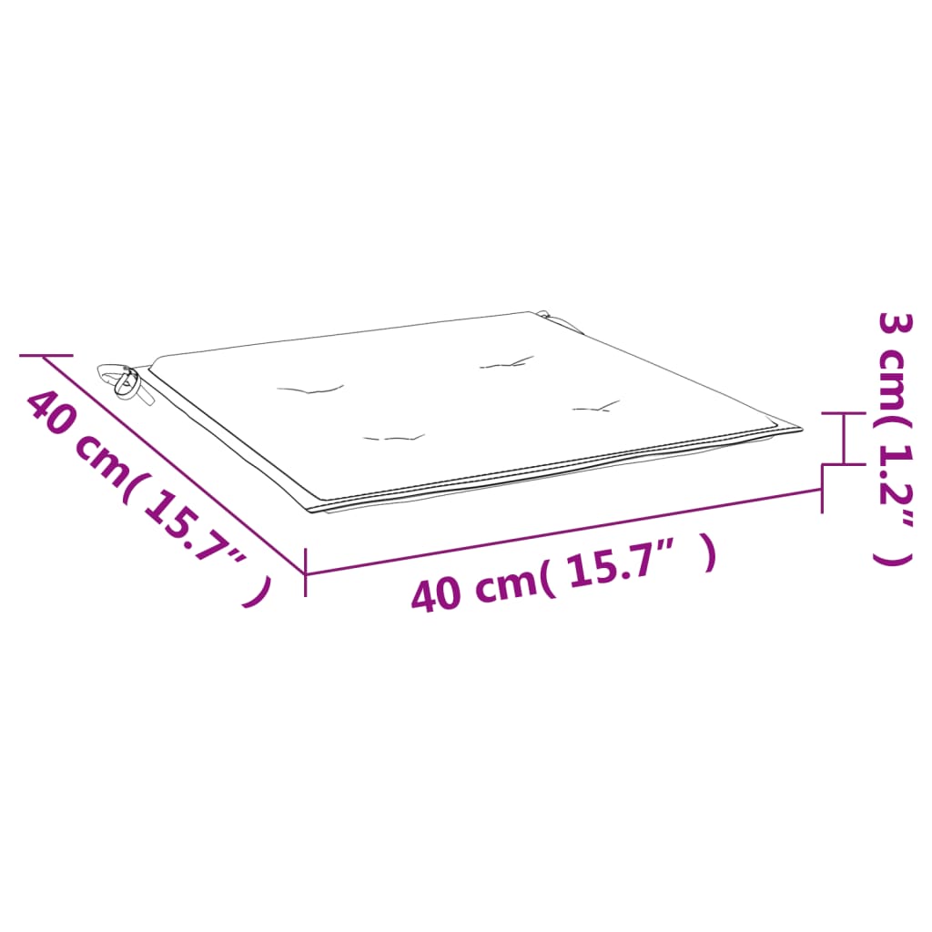 Gartenstuhl-Kissen 2 Stk. Mehrfarbig 40x40x3 cm Stoff