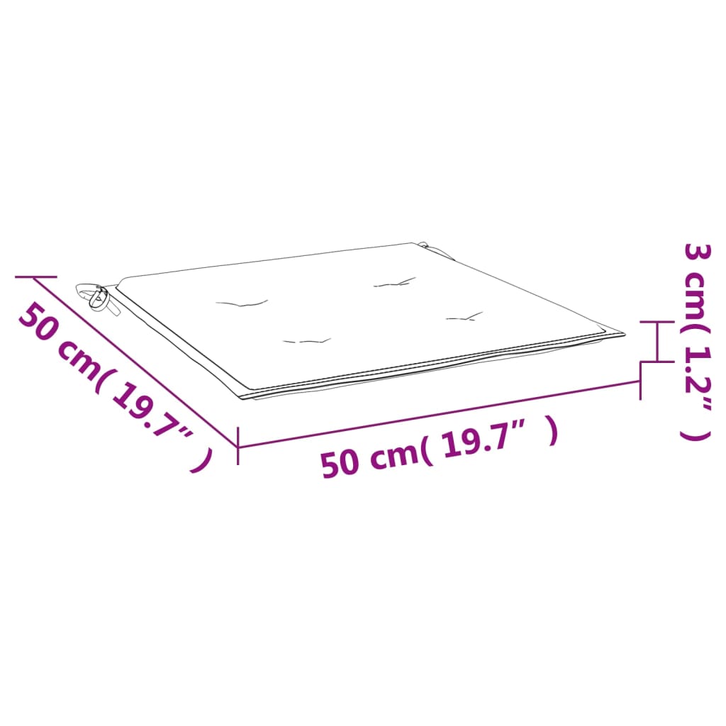 Gartenstuhl-Kissen 2 Stk. Mehrfarbig 50x50x3 cm Stoff