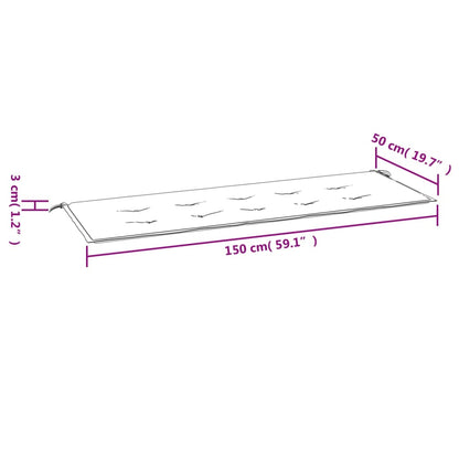 Gartenbank-Auflage Blattmuster 150x50x3 cm Oxford-Gewebe