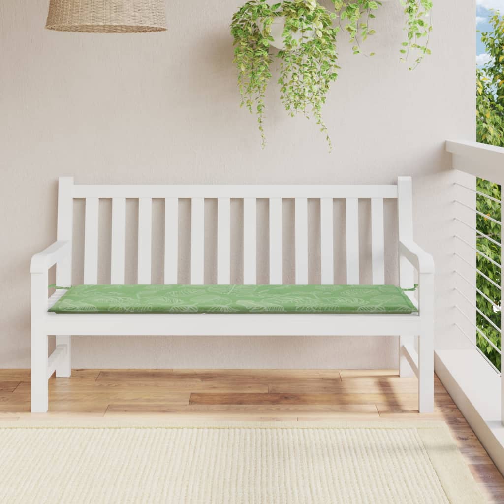 Gartenbank-Auflage Blattmuster 150x50x3 cm Oxford-Gewebe