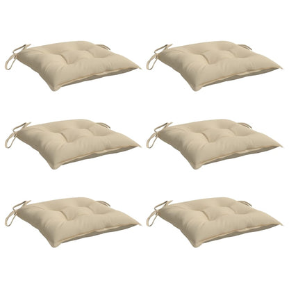 Stuhlkissen 6 Stk. Beige 40x40x7 cm Oxford-Gewebe