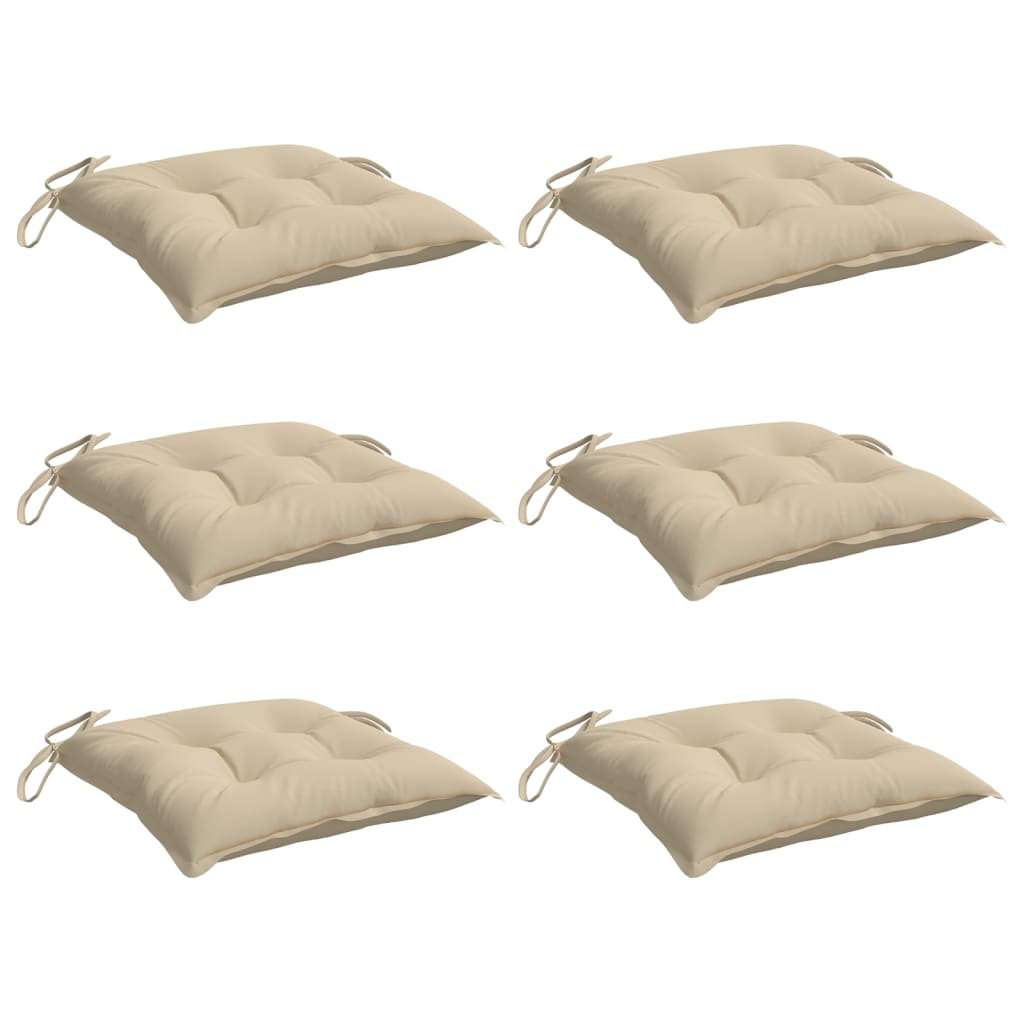 Palettenkissen 6 Stk. Beige 50x50x7 cm Oxford-Gewebe