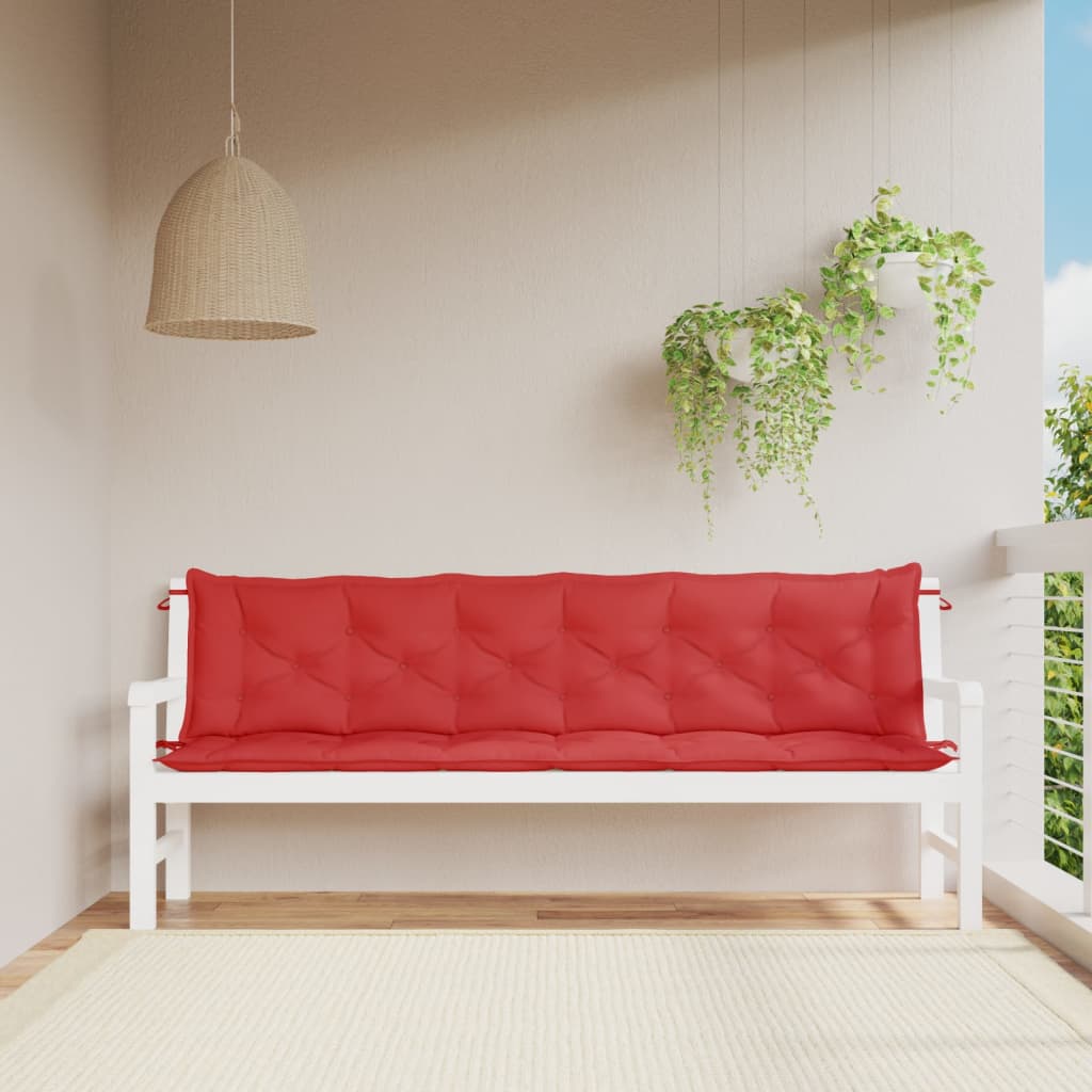 Gartenbank-Auflagen 2 Stk. Rot 200x50x7 cm Oxford-Gewebe