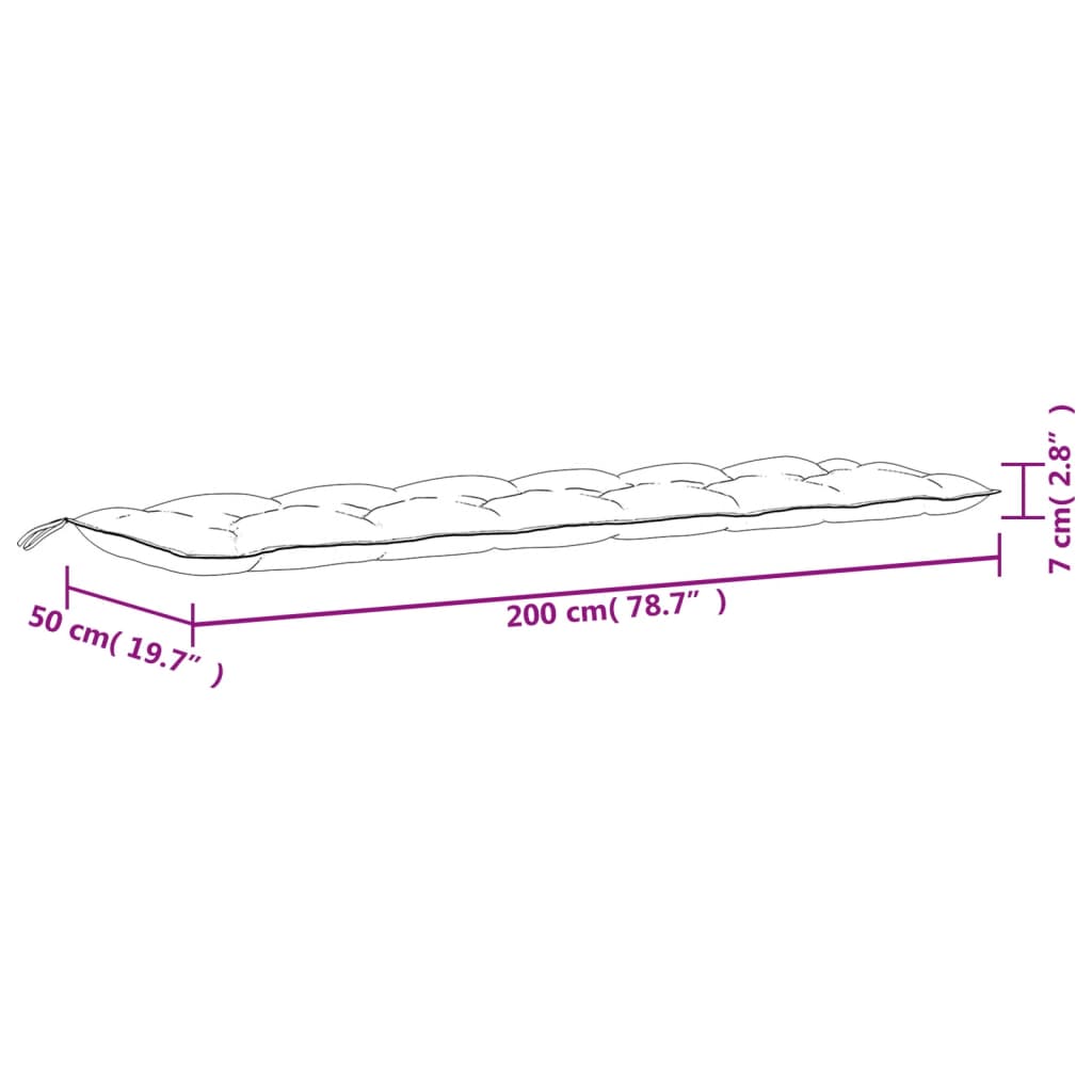 Gartenbank-Auflagen 2 Stk. Weinrot 200x50x7 cm Oxford-Gewebe