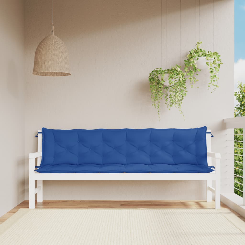 Gartenbank-Auflagen 2 Stk. Blau 200x50x7 cm Oxford-Gewebe