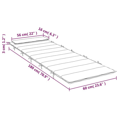 Sonnenliegen-Auflage Königsblau 180x60x3 cm Oxford-Gewebe