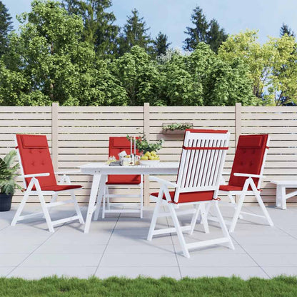 Cuscini per sedia con schienale alto, set da 4, tessuto Oxford rosso