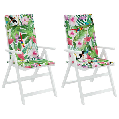 Cuscini per sedia con schienale alto, 2 pezzi, tessuto Oxford multicolore