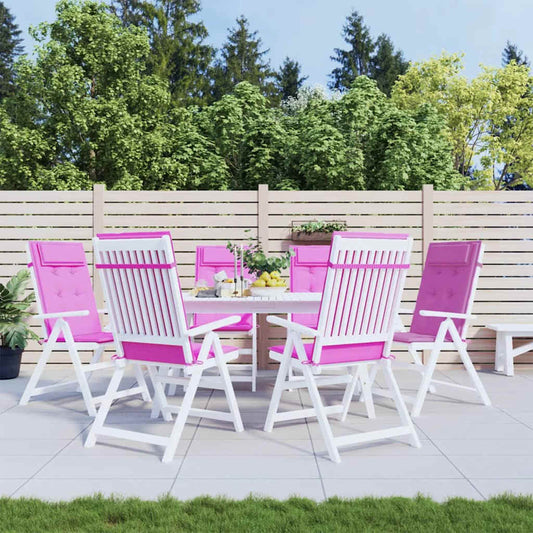 Cuscini per sedia con schienale alto, set da 6, tessuto Oxford rosa