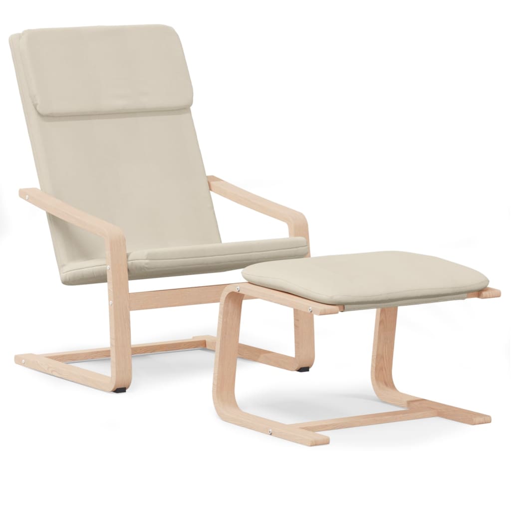 Relaxsessel mit Hocker Creme Stoff