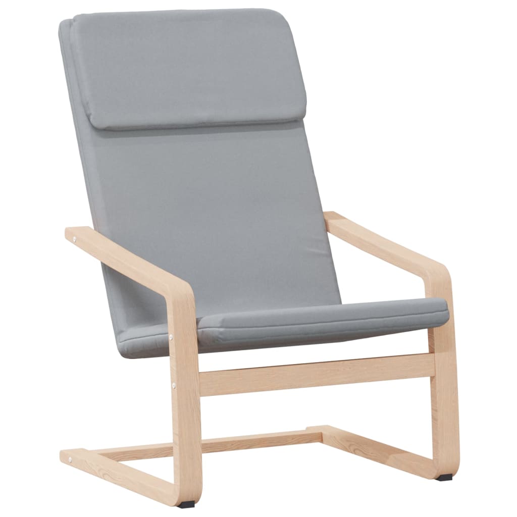 Relaxsessel mit Hocker Hellgrau Stoff