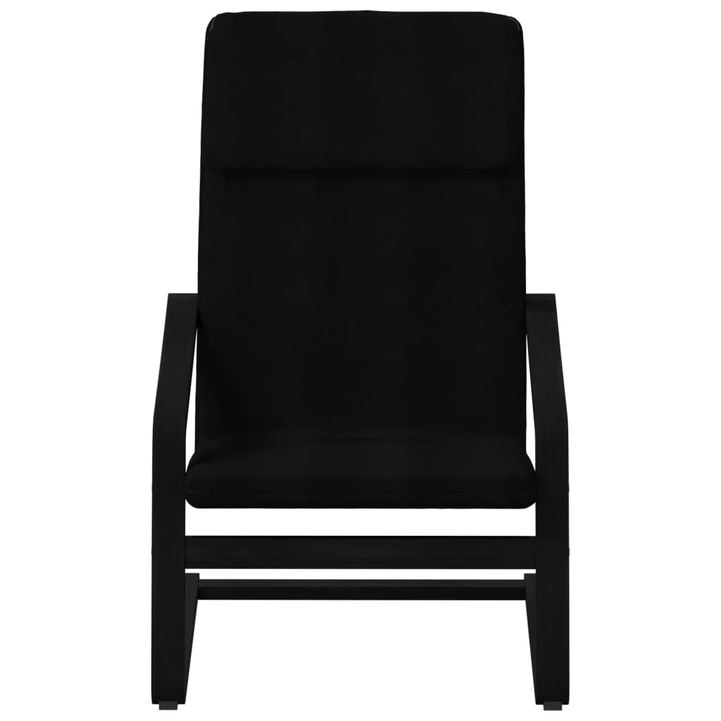 Relaxsessel mit Hocker Schwarz Stoff