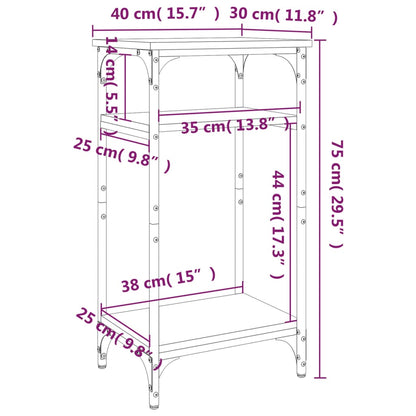 Beistelltisch Grau Sonoma 40x30x75 cm Holzwerkstoff