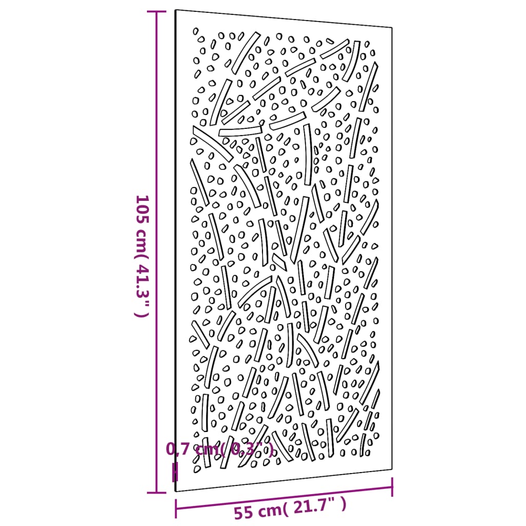 Garten-Wanddeko 105x55 cm Cortenstahl Blatt-Design