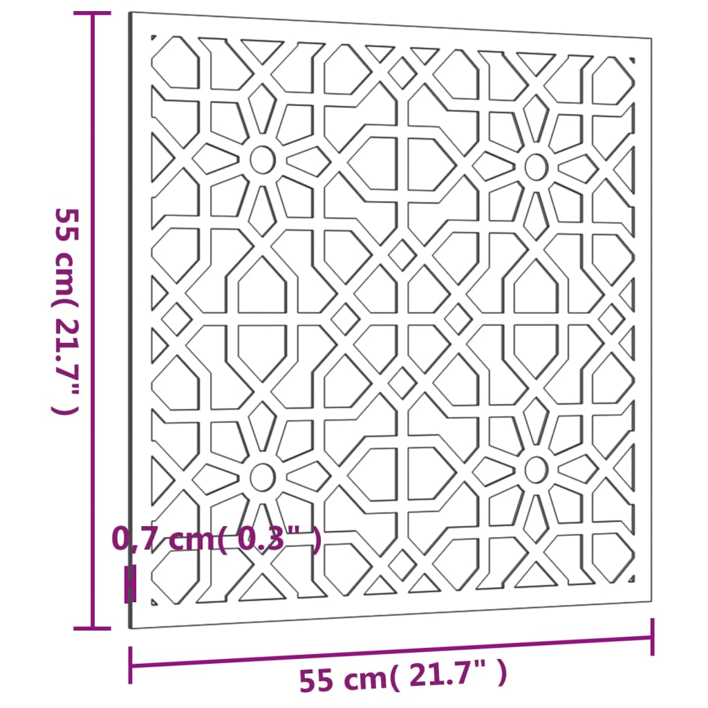 Garten-Wanddeko 55x55 cm Cortenstahl Maurisches Design