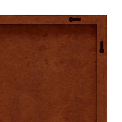 Decorazione da parete da giardino in 3 pezzi 55x55 cm in acciaio Corten con motivo erba