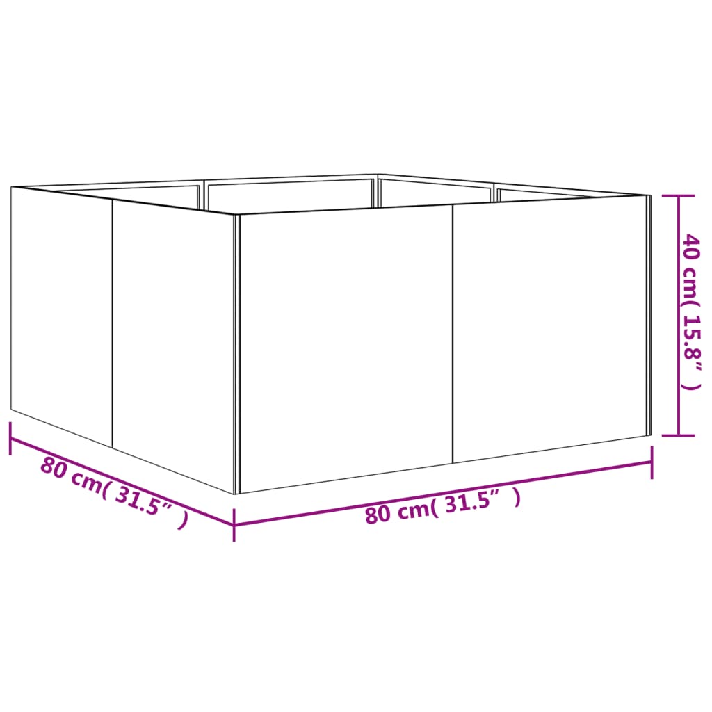 Pflanzkübel 80x80x40 cm Cortenstahl