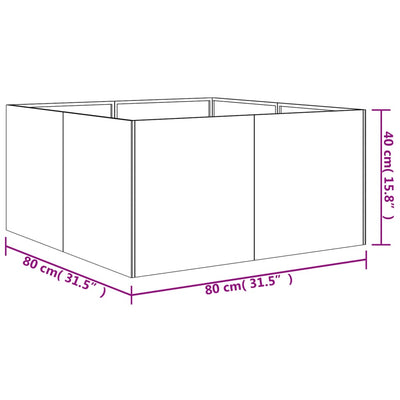 Pflanzkübel 80x80x40 cm Cortenstahl