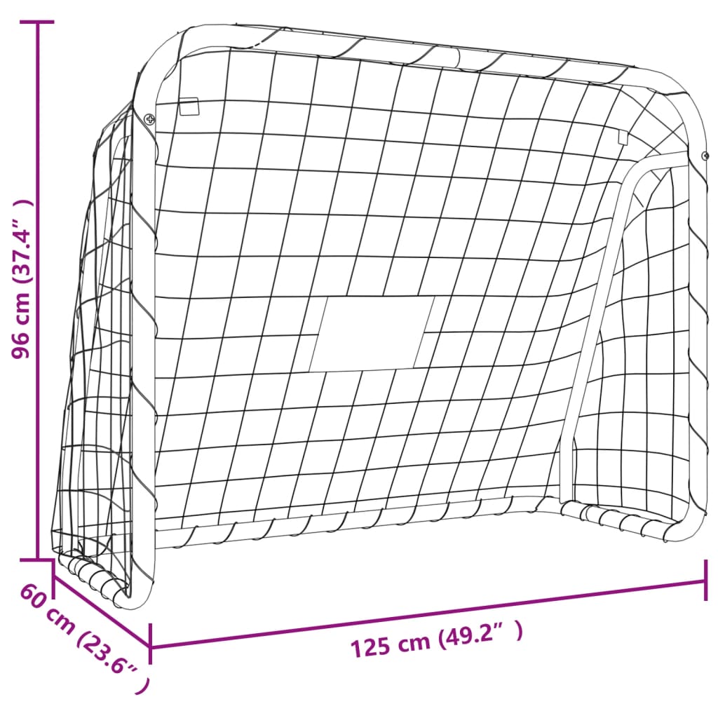 Fußballtor mit Netz Weiß 125x96x60 cm Stahl & Polyester