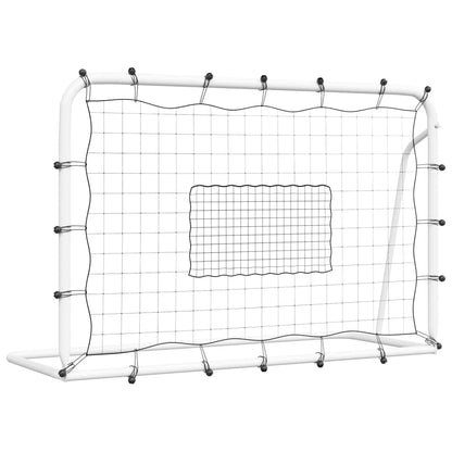 Fußball-Rebounder Weiß & Schwarz 184x61x123 cm Stahl & PE