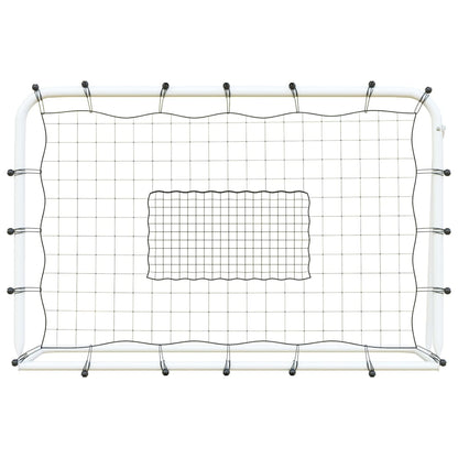 Fußball-Rebounder Weiß & Schwarz 184x61x123 cm Stahl & PE