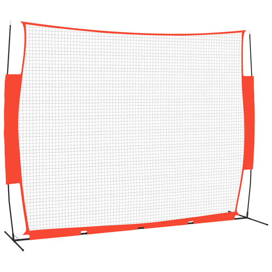 Rete da baseball portatile, rosso/nero, 369x107x271 cm, acciaio/poliestere