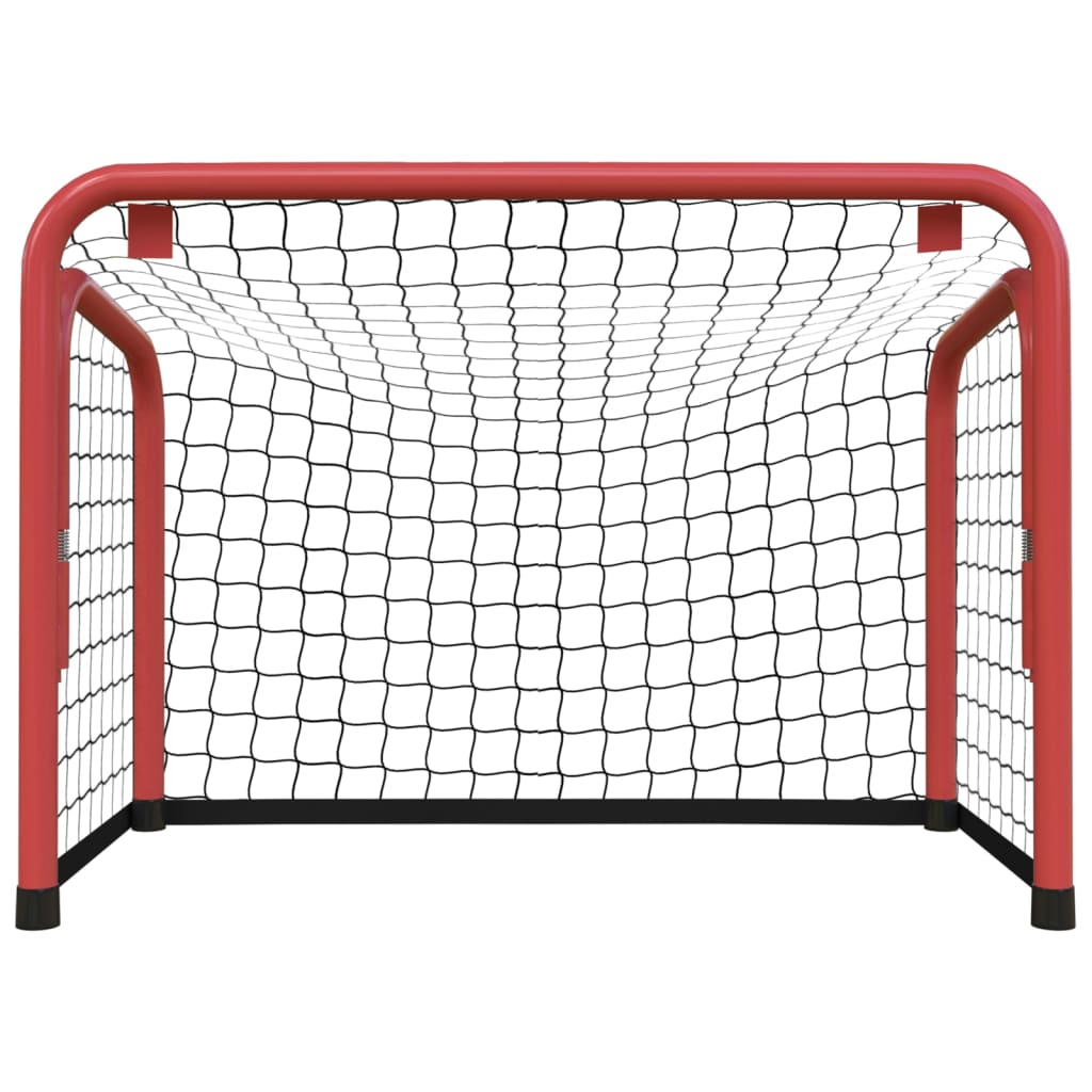 Hockeytor mit Netz Rot & Schwarz 68x32x47 cm Stahl & Polyester