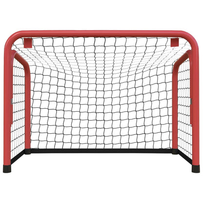 Hockeytor mit Netz Rot & Schwarz 68x32x47 cm Stahl & Polyester