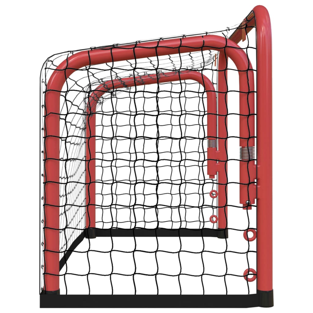 Hockeytor mit Netz Rot & Schwarz 68x32x47 cm Stahl & Polyester