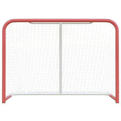 Hockeytor mit Netz Rot & Weiß 153x60x118 cm Stahl & Polyester