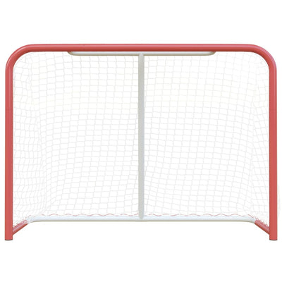 Hockeytor mit Netz Rot & Weiß 153x60x118 cm Stahl & Polyester