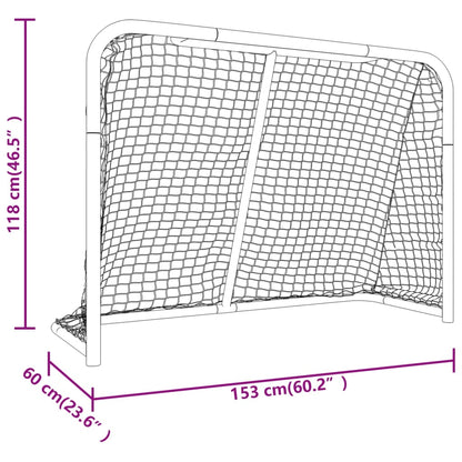 Hockeytor mit Netz Rot & Weiß 153x60x118 cm Stahl & Polyester