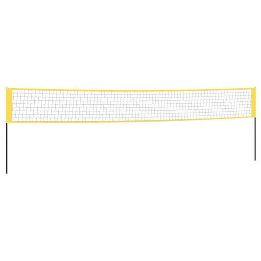 Rete da badminton, gialla e nera, 600x155 cm, tessuto PE