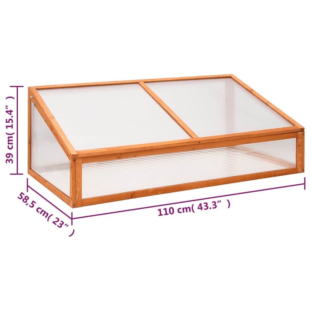 Gewächshaus Orange 110x58,5x39 cm Tannenholz